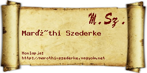 Maróthi Szederke névjegykártya